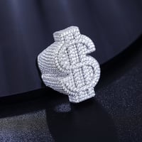 Image 1 of Big Money Sign Moissanite Ring