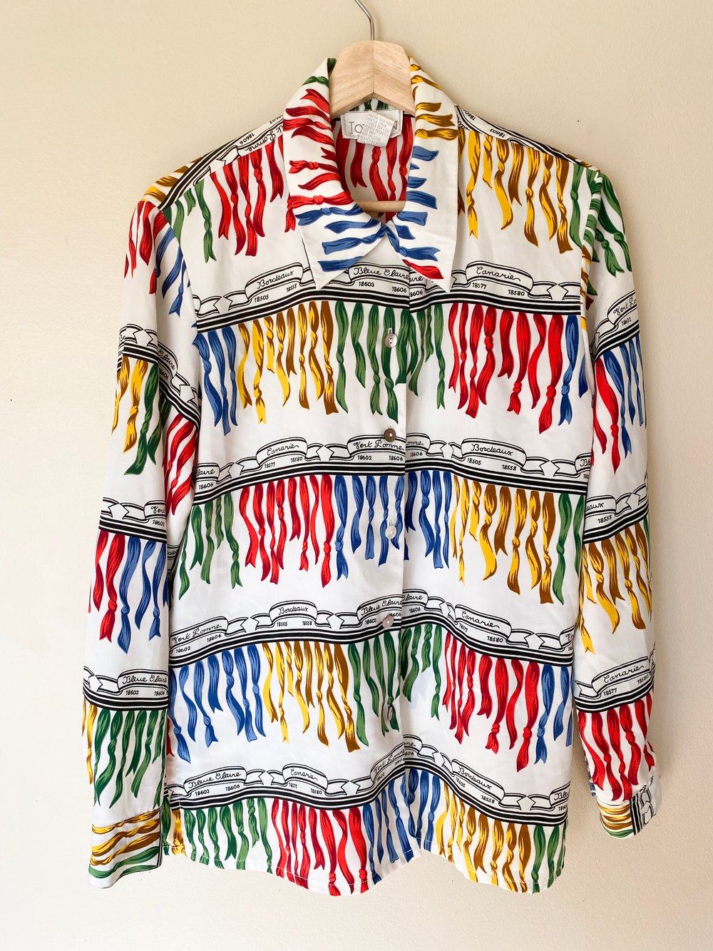 Image of Vintage Zayna Colorful Ribbon Blouse