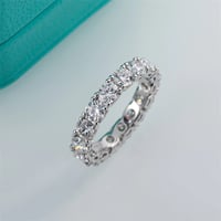 Image 3 of  4mm 5.1cttw Moissanite Eternity Rings/Men Or Women