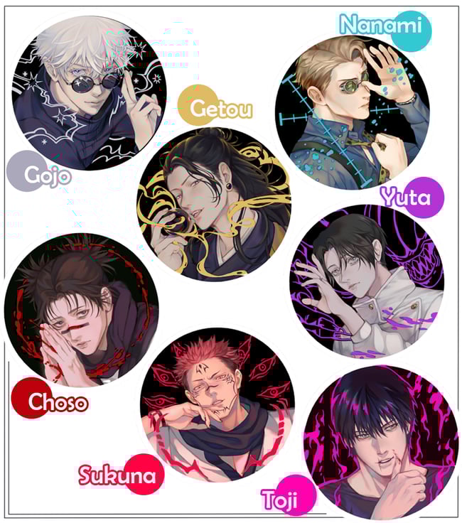JuJutsu Kaisen XL Buttons Vilense Jujutsu kaisen xl buttons vilense