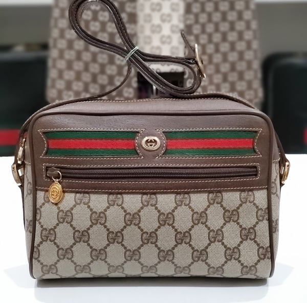 Image of Vtg Gucci Brown Monogram Shoulder Bag
