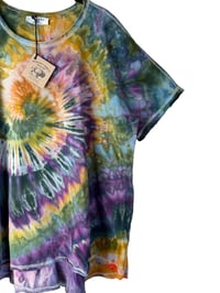 Image 7 of ♻️ UPCYCLED L/XL 100% Cotton Oversized Shirt in Dark Spiral Ice Dye