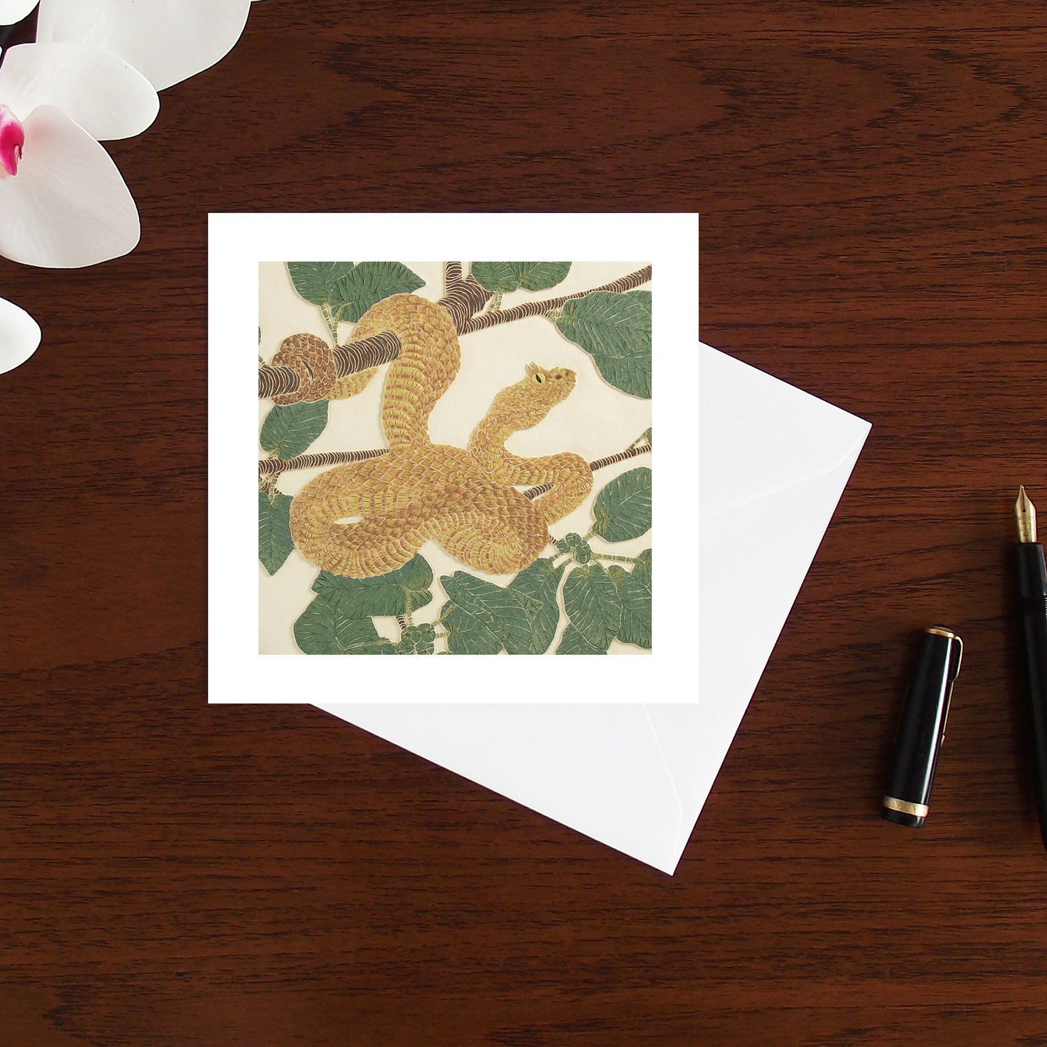 Image of Eyelash pit viper art card