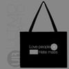 Shopping Bag Canvas - Love People Hate Mass (Ur0041)