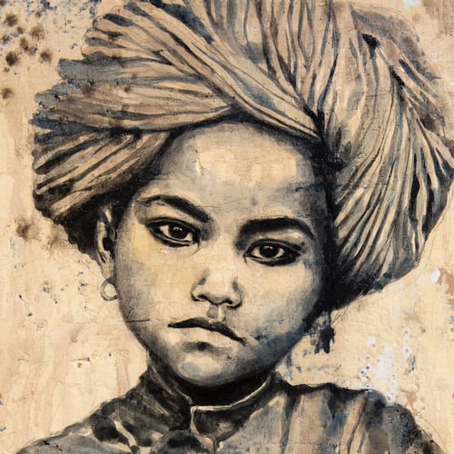 Image of Original Painting "Le petit sultan" - 50x70 cm