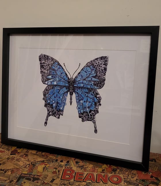 Image of Steampunk Butterfly - LARGE FRAMED PRINT