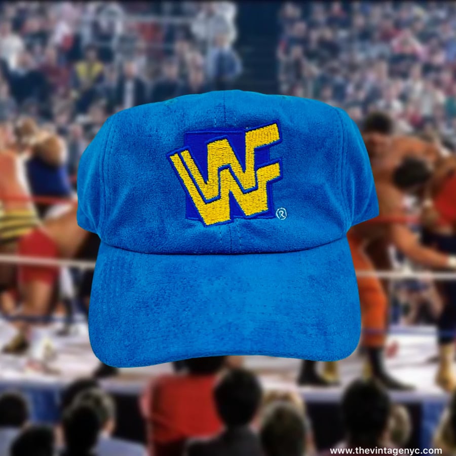 Image of Aqua Suede WWF Dad Cap Hat