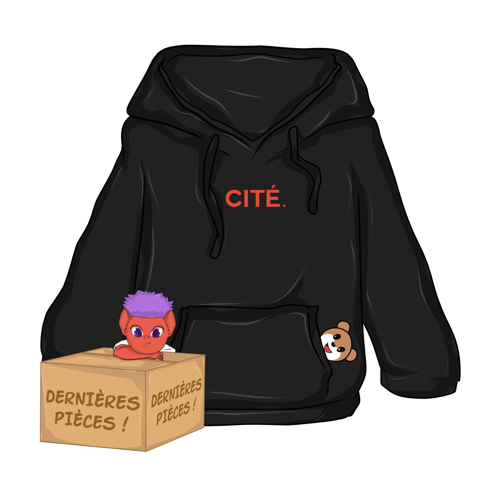 Coeurgui "CITÉ." Hoodie. [NOIR]