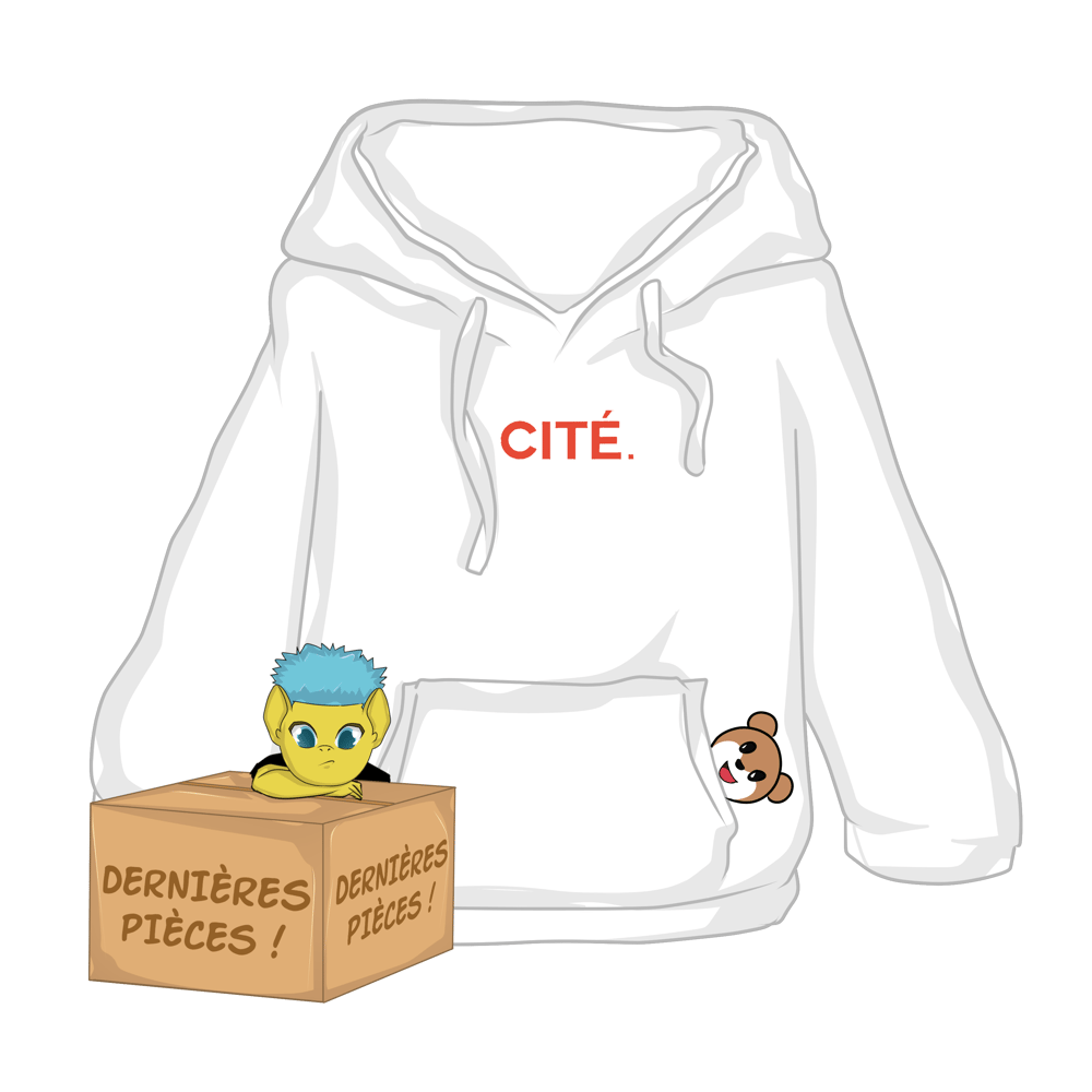 Coeurgui "CITÉ." Hoodie. [BLANC]