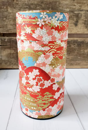 Red Cherry Blossom Tea Tin 