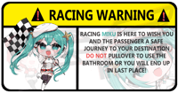 Miku Racing Warning Sticker