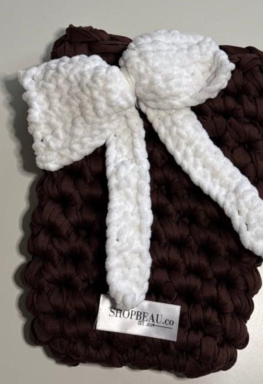 Image of Brown/ White bow Kindle Sleeve