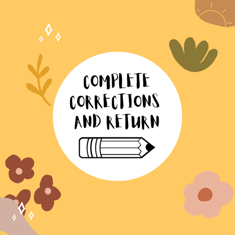 Complete Corrections and Return Stamp