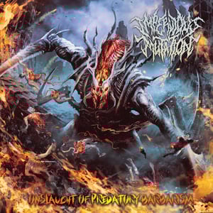 Image of IMPERVIOUS MUTATION Onslaught Of Predatory Barbarism CD/T-shirt