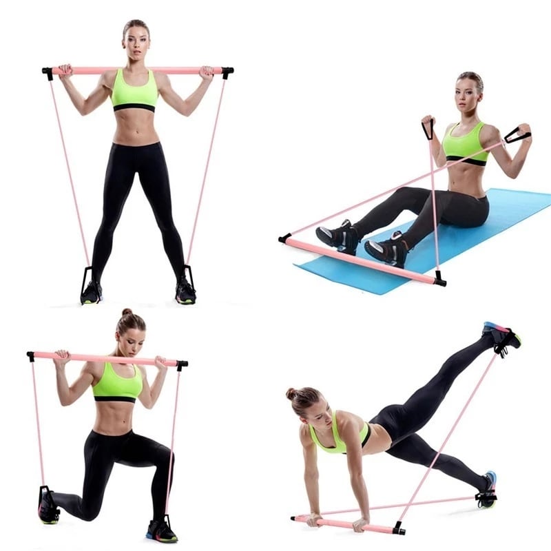 Home Workout Resistance Bar With Resistance Bands Affinitrends