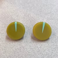 Image 1 of olive green circle studs