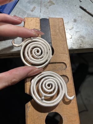 Spiral Hair Clips (Sterling Silver)