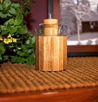 Image 5 of Wood Votive Candle Holder, Glass Votive Wooden Candleholder, Home Accent Candle