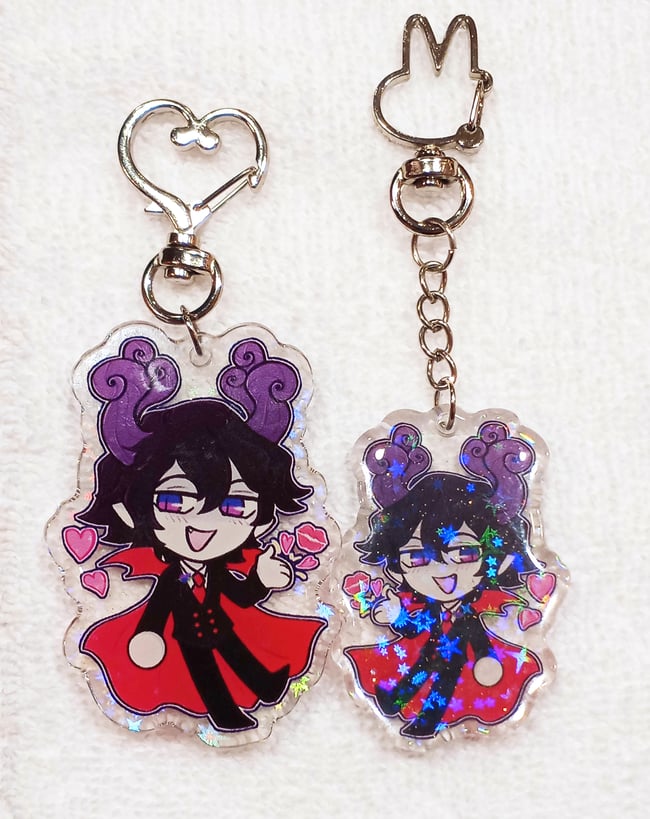 2'5" inch Front Side Holographic Star Epoxy Satanick Charm