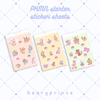 PKMN Starter Sticker Sheets