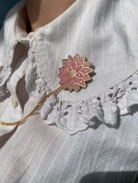 Waterlily Flower and Lilypad Collar Pin Set