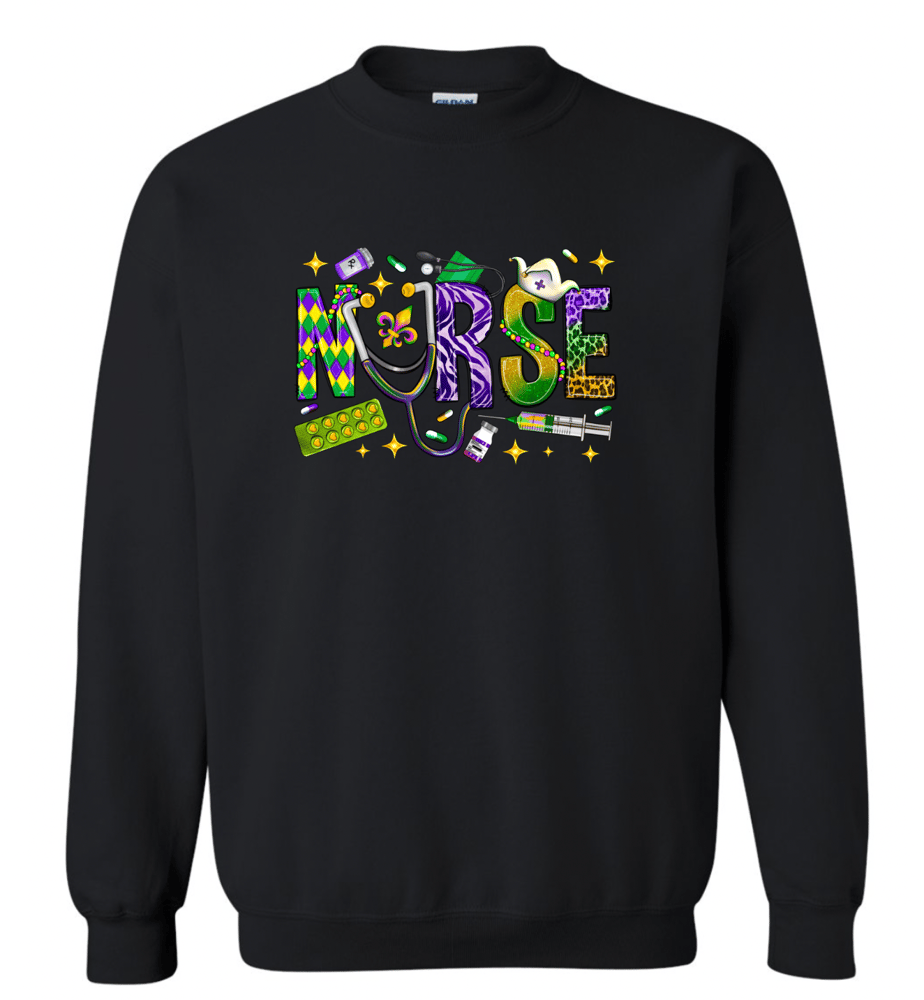 Image of Nurse Mardi Gras Sweatshirt