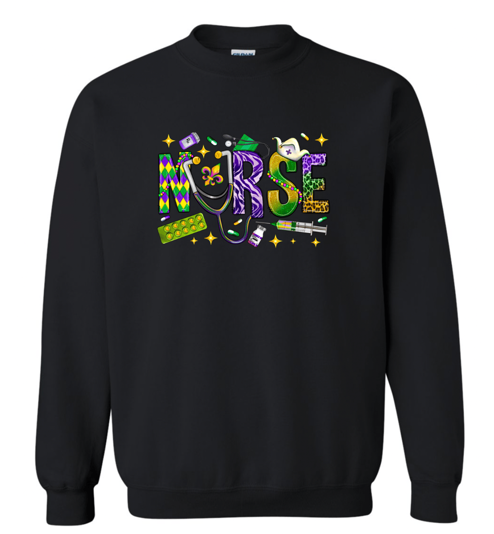 Image of Nurse Mardi Gras Sweatshirt