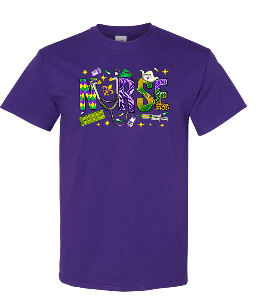 Image of Nurse Mardi Gras Tee