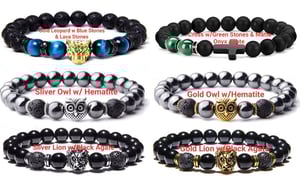 Image of Lava Rock Stone Bead Bracelet for Men & Women