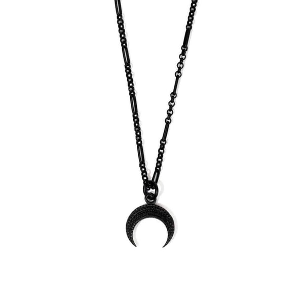 Image of ARMO - Crescent Stud Necklace (Black)