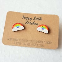 Image 2 of Happy Rainbow Stud Earrings 
