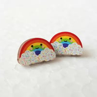 Image 1 of Happy Rainbow Stud Earrings 