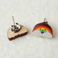 Image 3 of Happy Rainbow Stud Earrings 