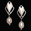 PLISSÉ SILHOUETTE Earring Silver with Pearls