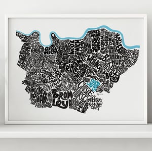 Image of South East London Typographic Map