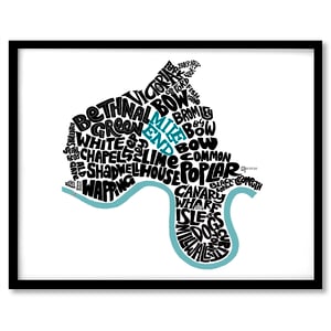 Image of London Borough of Tower Hamlets - Typographic  Map