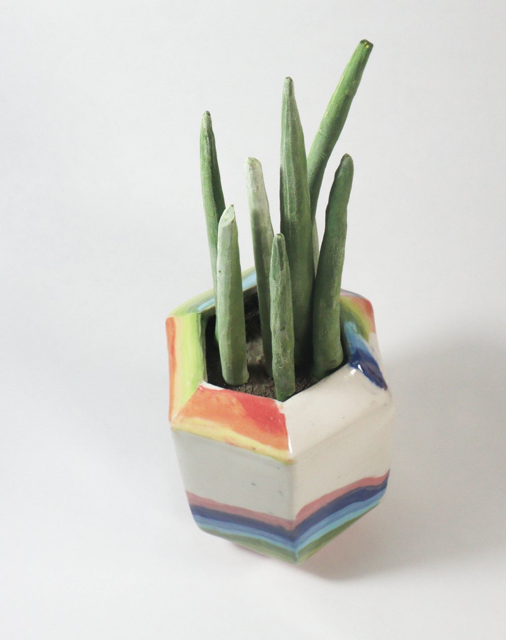 Image of Rainbow Hexagonal Plant Sculpture