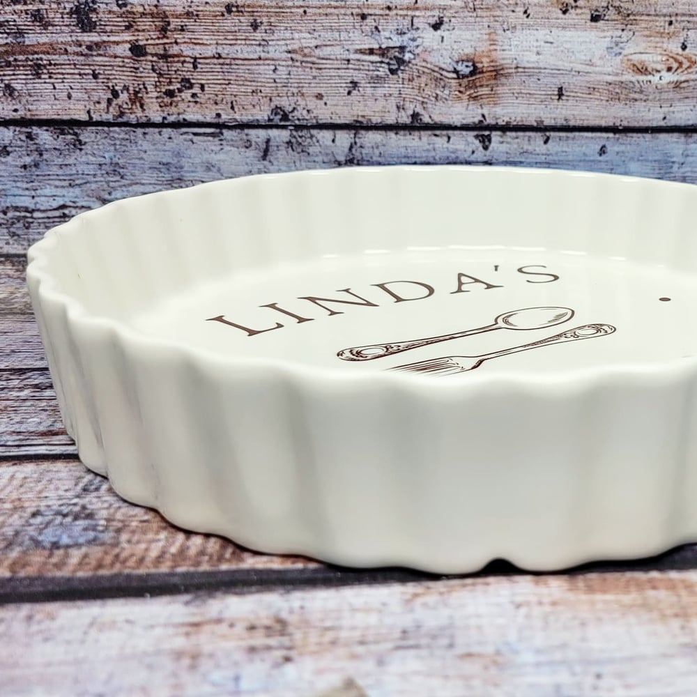 Image of Pie Dish With Name Quiche Tart Pan
