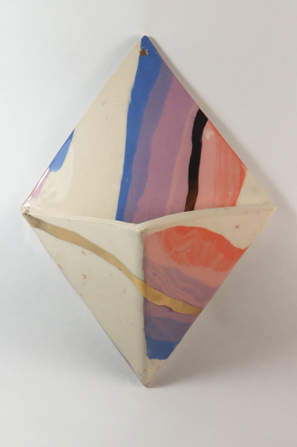 Image of Diamond Striped Nerikomi Wall Planter