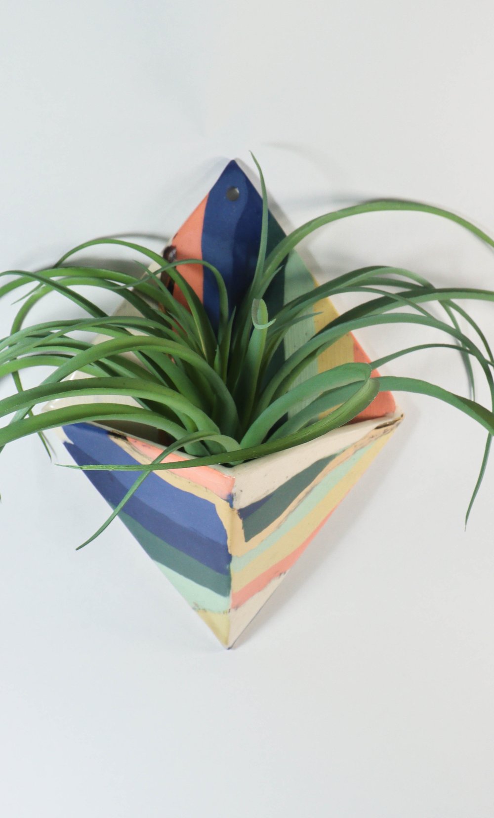 Image of Diamond Striped Nerikomi Wall Planter