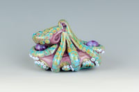 Image 2 of XXXL. Reticulated Purple Octopus - Flamework Glass Sculpture Paperweight