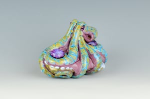 Image of XXXL. Reticulated Purple Octopus - Flamework Glass Sculpture Paperweight
