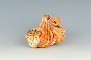 Image of XXXL. Agitated Pacific Octopus - Flamework Glass Sculpture Paperweight