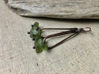 Image 4 of In Olive Green earrings * Raw Peridot and copper / n208