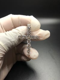 Image 5 of Large Moissanite Cross 5mm 6.7ct .925 Silver