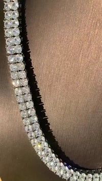 Image 4 of Double Row Moissanite Diamond Tennis Chain