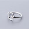 Steering silver moon&star ring