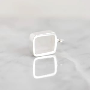 Image of Clear Quartz rectangular shape mixed cut silver necklace