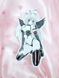 Image 2 of Fallen Angel Anime Oil Slick Angel Holographic Sticker