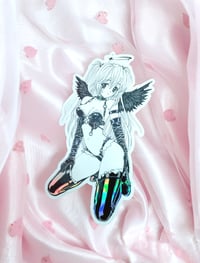 Image 3 of Fallen Angel Anime Oil Slick Angel Holographic Sticker